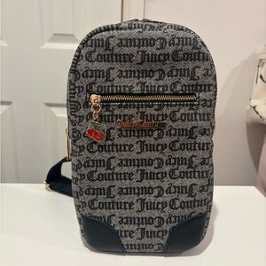 Juicy Couture Status Black Beige Juicy Fruit Sling Bag